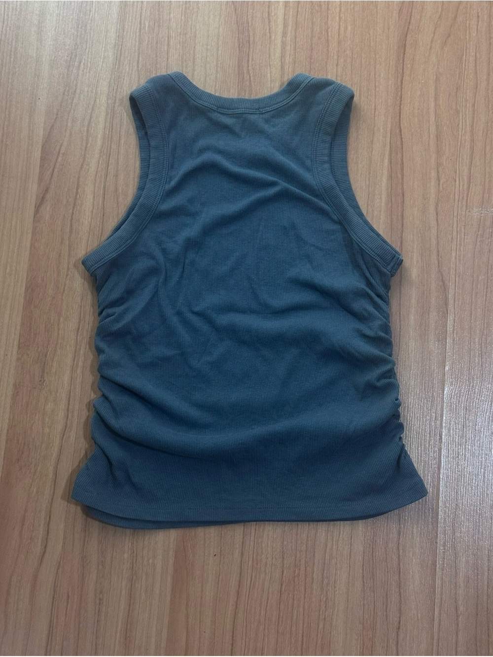 Rebellious One Slate Blue Side Ruched Ribbed Tank Top S - Picture 2 of 2